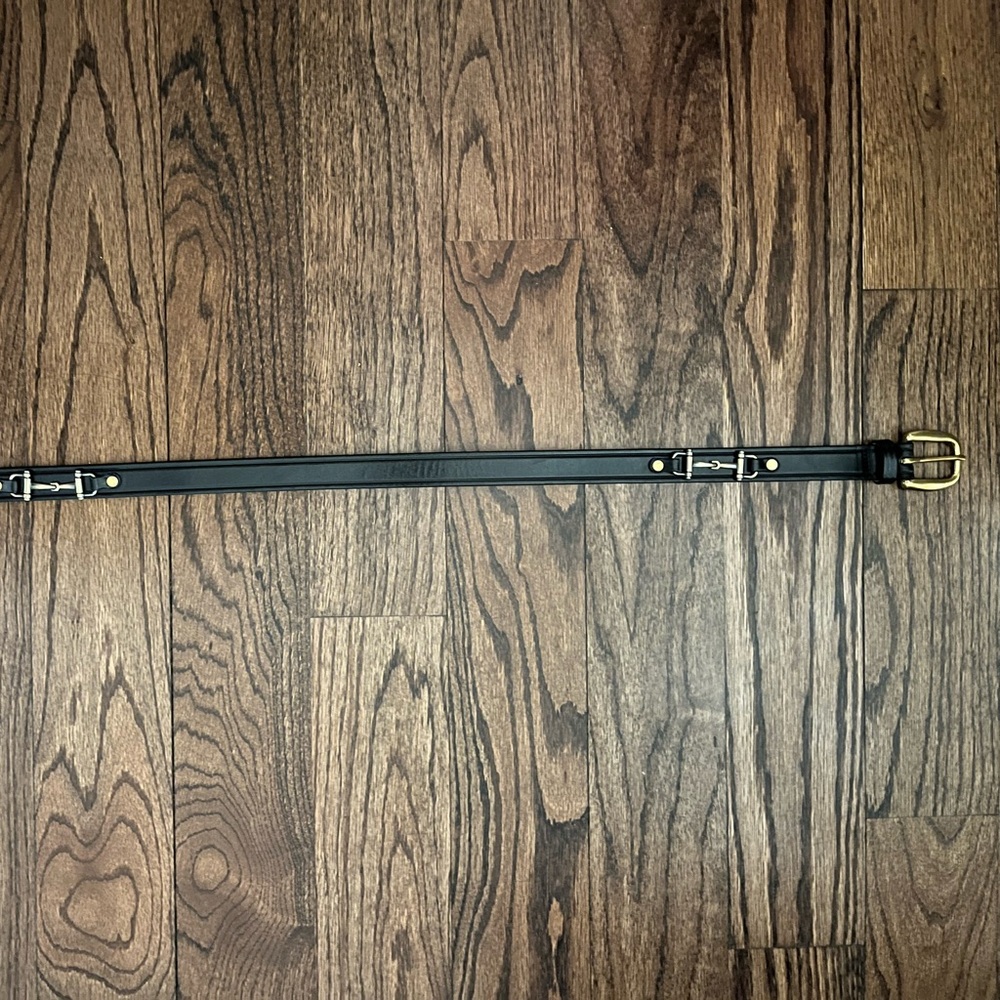 NWOT Tory Brand Black Horsebit Leather Belt. Size 30
